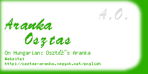 aranka osztas business card